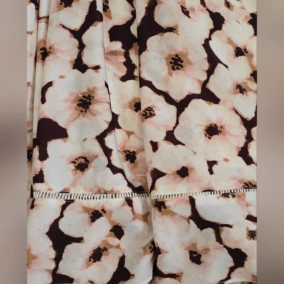 Banana Republic Purple and Cream Fit and Flare Midi Dress V-neck - Picture 6 of 6